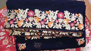New Unused Silk Grey Embroidered Salwar Kurta