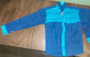 Stylish Blue Patterned Shirt