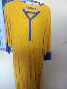 Printed Mustard Kurta