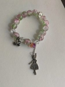 Handmade Ballerina Charm Beaded Bracelet