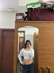 White Long Sleeve Top