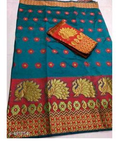 Embellished Banarasi Jacquard Saree Sea Green💚