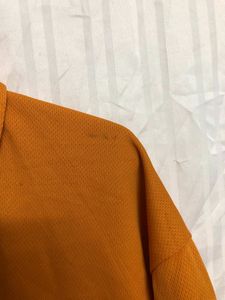 Orange Poloe Neck T Shirt