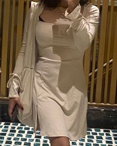 Beige tieups A-Line mini Dress