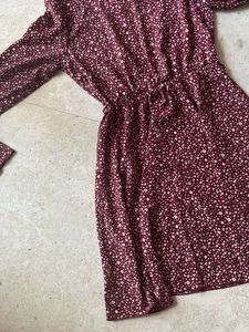 Floral Burgundy Dress