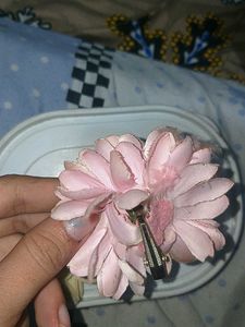 Pink Flower Hair Clip