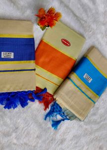 Kerala Cotton  Tissue Sarees -