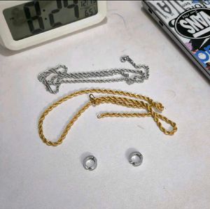 Mens Necklace & Earring Set.