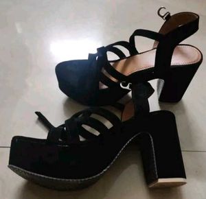 Black Velvet Heels Fresh Piece Whole Price Sale