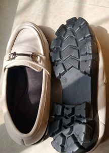 Elegant Beige Loafers with Metal Detail