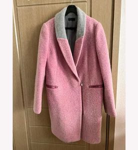 Pink Wool Blend Overcoat