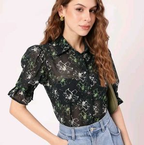 Floral Puff Sleeves Shirts