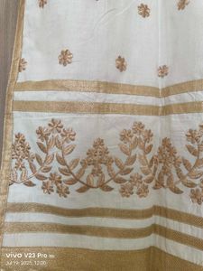 Off White Embroidered Kurta Set
