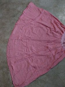Pink Flowy Midi Skirt