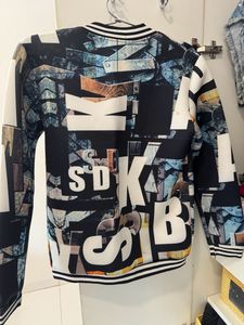 Unique Graphic Print Bomber Jacket