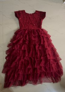 Stunning Red Tiered Tulle Dress