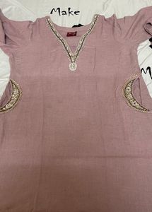 Mauve Embellished Kurta Set