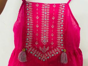 Pink Embroidered Kurta