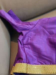Purple &amp; Gold Readymade Saree Blouse