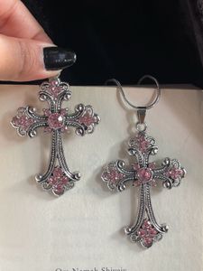Chunky Rose Quartz Cross Charm