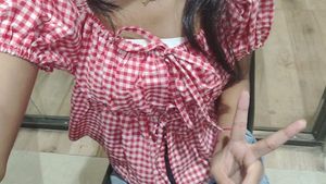 Red Gingham Tie-Front Top