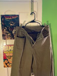 Olive Green Wide Leg Jeans