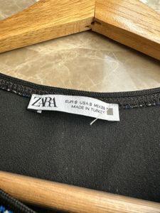 Zara Blue~black Crop Top