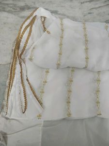 White Saree With False, It's New