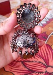 Silver Jhumka Earrings
