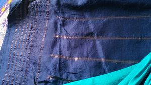 New Blue Plain Saree