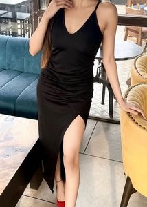 Black Slit Maxi Dress Sss