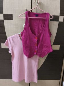 Combo &#34;Baby Pink Tee &amp; Fitted Jacket&#34;