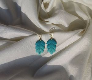 Combo Earrings Handmade Emerald Blue