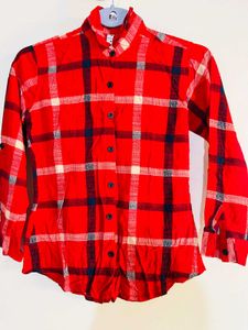 Red Plaid Flannel Button-Down