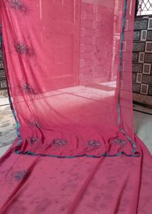 Pink Colour Saree Light Weight