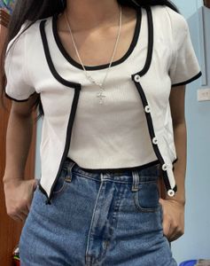 White Cropped Top