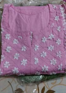 Pink Embroidered Kurta