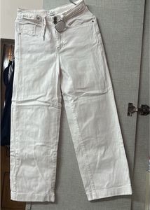 White Straight Fit Jeans