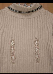 Vintage Turtleneck Sweater highneck cream beige wi