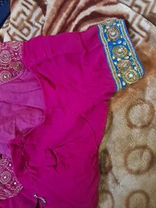 Beautiful Purple Party Saree with Blouse (36 size)