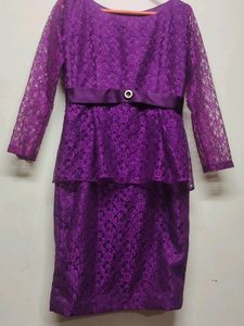 Purple Lace Formal Dress