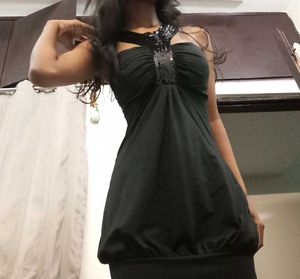 Y2K Vintage 20s Hollywood Black Sequin Party Dress