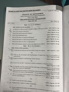 Organizational Behaviour BBA Book