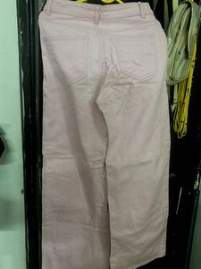 Pink Wide Leg Denim Jeans