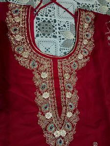 Rani Color Ka Party Wear Suit And Plazo Dupatta