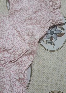 Pink Floral Print Crop Top
