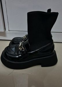 Chunky Goth Loafer With Socks Attached. On Sale