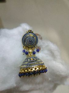 Blue Jhumka Earring Medium Size