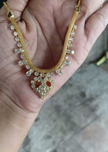 Gold-Tone Rhinestone Necklace &amp; Earring Set