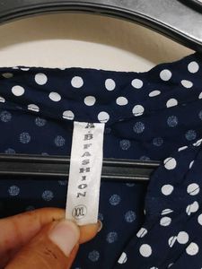 Navy Polka Dot Blouse